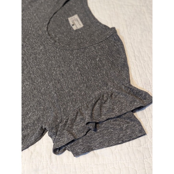 Current/Elliott Size 1 Ruffle Roadie Heather Gray T Shirt Dress Cotton GUC - Picture 4 of 12